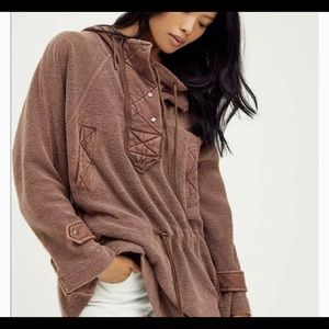 Free People Jacket Hood Coat Pullover Sadie Surplus knit small